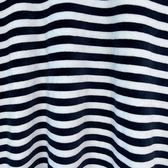 Madewell Blue White Stripe Print Velour Velvet Pullover Tee Midi Dress Small EUC - Picture 4 of 8